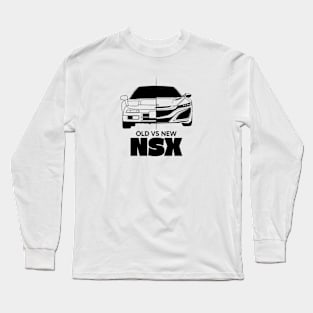 Old vs New NSX Black Outline Long Sleeve T-Shirt
